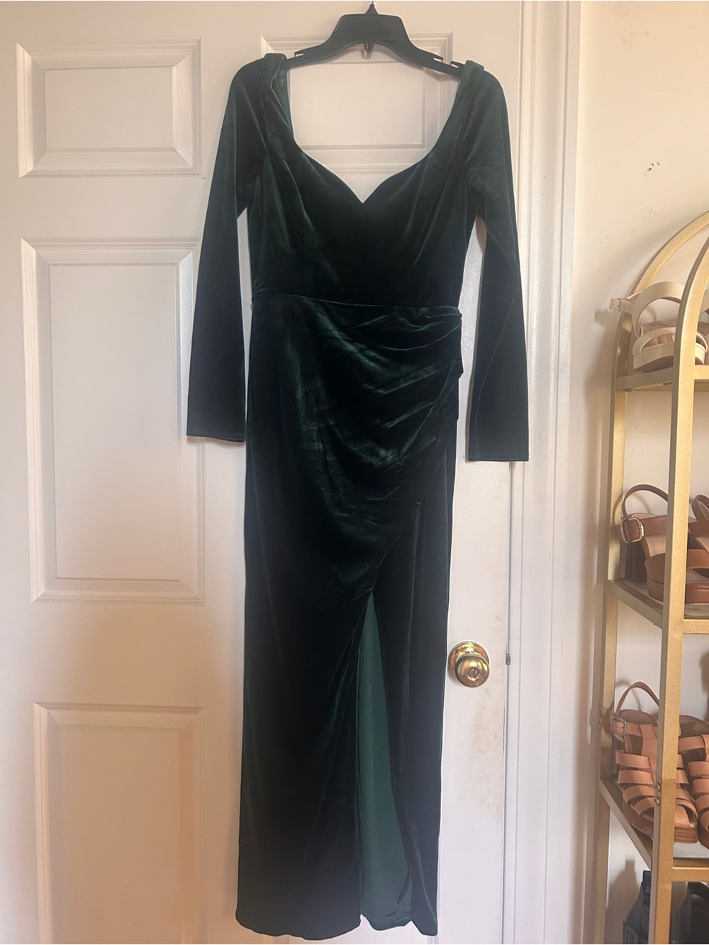 Lulus Emerald Green Velvet Maxi Dress